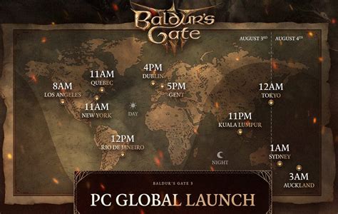Baldur&rsquo;s Gate 3 release time