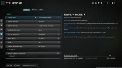 Best Display Settings for MW3