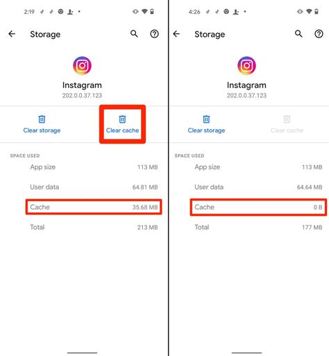 Clear Instagram App Cache on Android