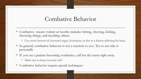 Combative behavior