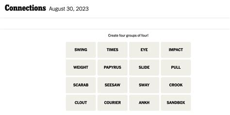 Connections hints for Saturday 31st August