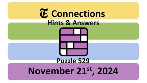 Connections hints for Thursday 21st November