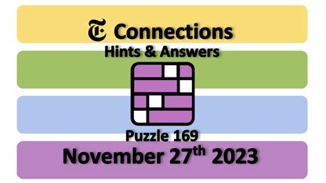 Connections hints for Wednesday 27th November