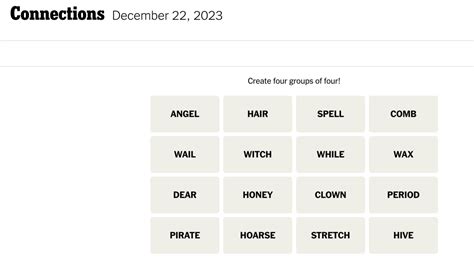 Connections words on Friday, December 22