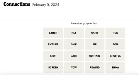 Connections words on Friday, February 2