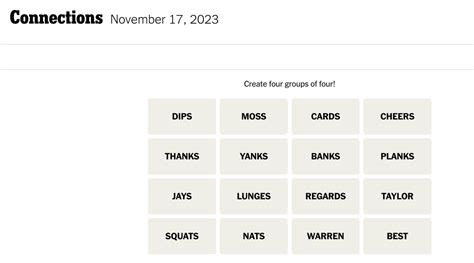 Connections words on Friday, November 17