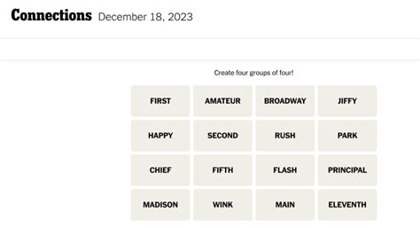 Connections words on Monday, December 18