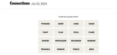 Connections words on Monday, July 22