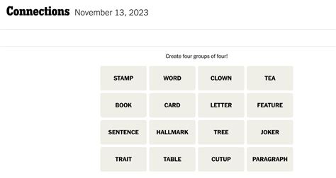 Connections words on Monday, November 13