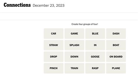 Connections words on Saturday, December 23