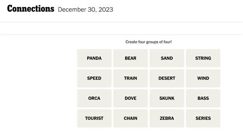 Connections words on Saturday, December 30