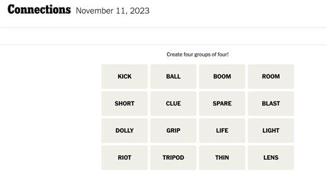 Connections words on Saturday, November 11