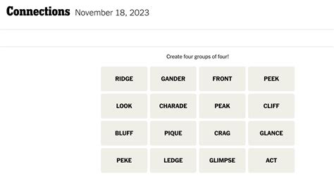 Connections words on Saturday, November 18