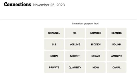 Connections words on Saturday, November 25