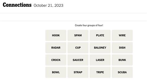Connections words on Saturday, October 21