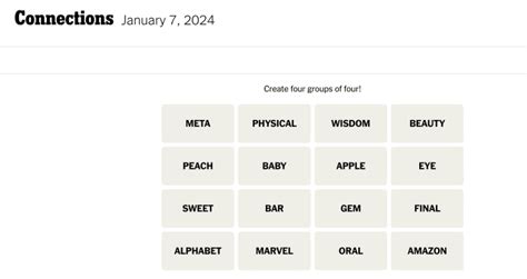 Connections words on Sunday, January 7