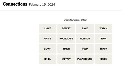 Connections words on Thursday, February 15
