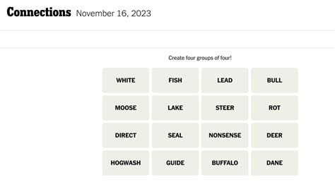 Connections words on Thursday, November 16
