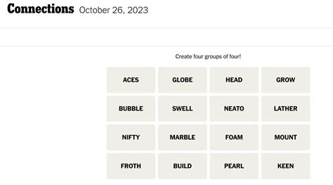 Connections words on Thursday, October 26