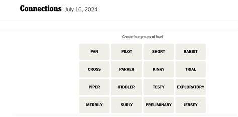 Connections words on Tuesday, July 2