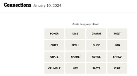 Connections words on Wednesday, January 10