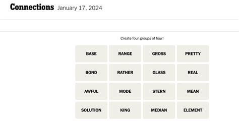 Connections words on Wednesday, January 17