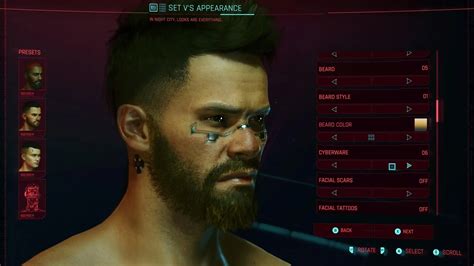 Cyberpunk 2077 character creation options
