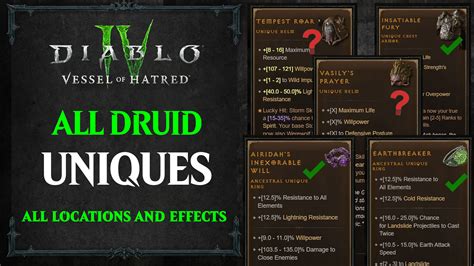 Diablo 4 All Druid Uniques and Where to Find Them