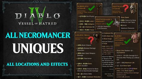 Diablo 4 All Necromancer Uniques and Where to Find Them