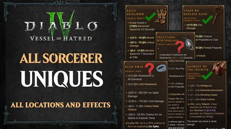 Diablo 4 All Sorcerer Uniques and Where to Find Them