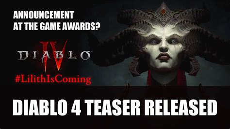 Diablo 4 Teaser Could Mean An Announcement at The Game Awards