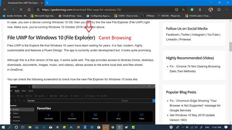 Enable Caret Browsing on Chromium-Based Edge
