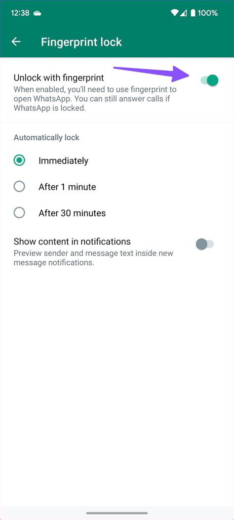 Enable Fingerprint Lock on WhatsApp on Android