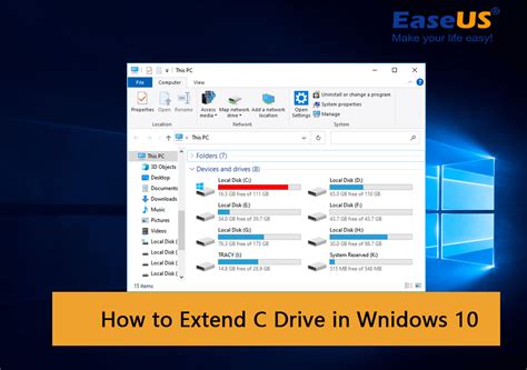 Extend C Drive Space on Windows 10 Natively