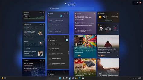 Full-Screen Widgets Page, File Explorer Sidebar in Windows 11