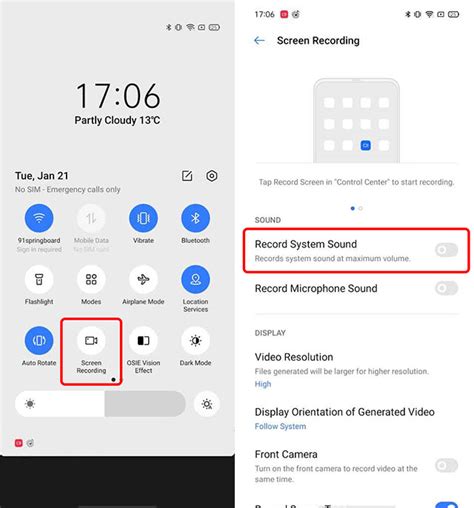How to Screen Record with Internal Audio in Realme UI