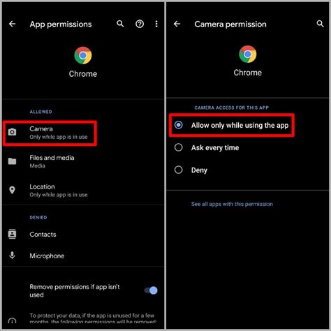 How to allow camera access on Android