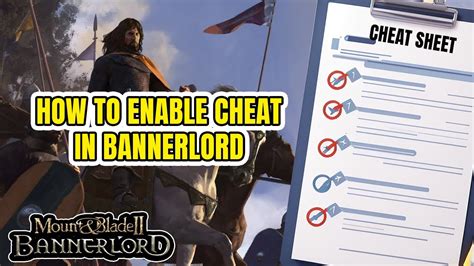 How to enable cheats in Bannerlord