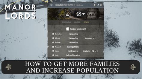 How to get more Families and increase Population in Manor Lords