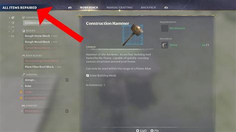 How to repair items in Enshrouded