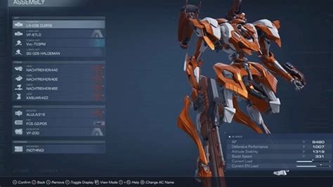 How to save a loadout in Armored Core 6