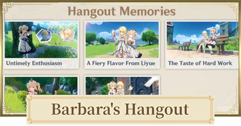 How to unlock Barbara’s Hangout Event