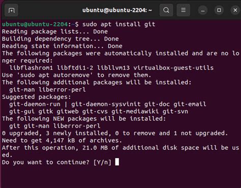 Install Git on Ubuntu using APT Package Manager