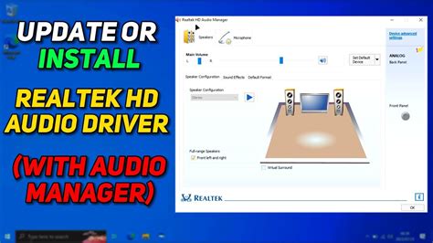 Install and Update Realtek HD Audio Manager