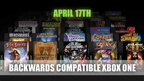 Microsoft Announces Release of Backwards Compatible Original Xbox Games for Xbox One