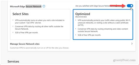 Microsoft Edge Secure Network Details