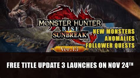 Monster Hunter Rise: Sunbreak Next Free Title Update Launches on November 24th