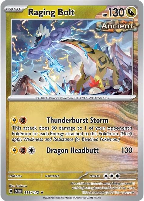 Pokemon TCG Temporal Forces shows Raging Bolt in English for the first time