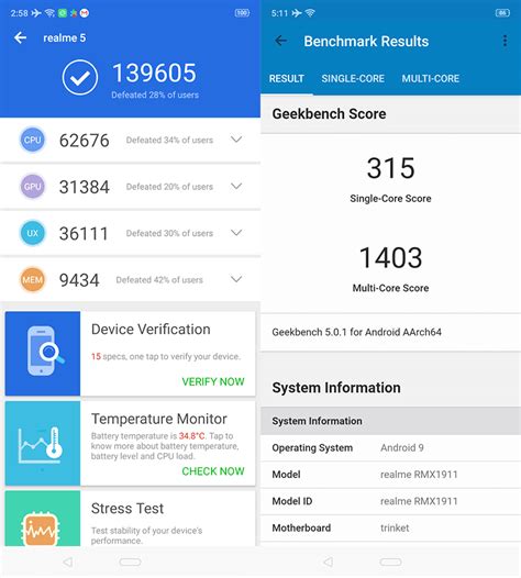 Realme 5: Benchmarks