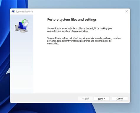 Recover Your PC With System Restore in Windows 11